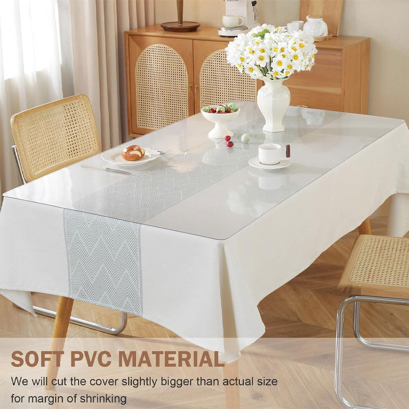 Transparent Pvc Table Mat Soft Glass Tablecloth, Waterproof And Oilproof Washable Table Mat