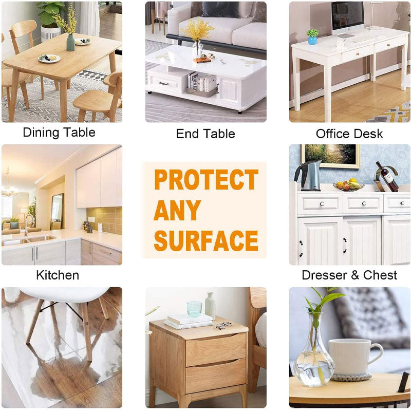 Plastic Table Cover Protector, Clear PVC Vinyl Restaurant Table Runner Chair Mat