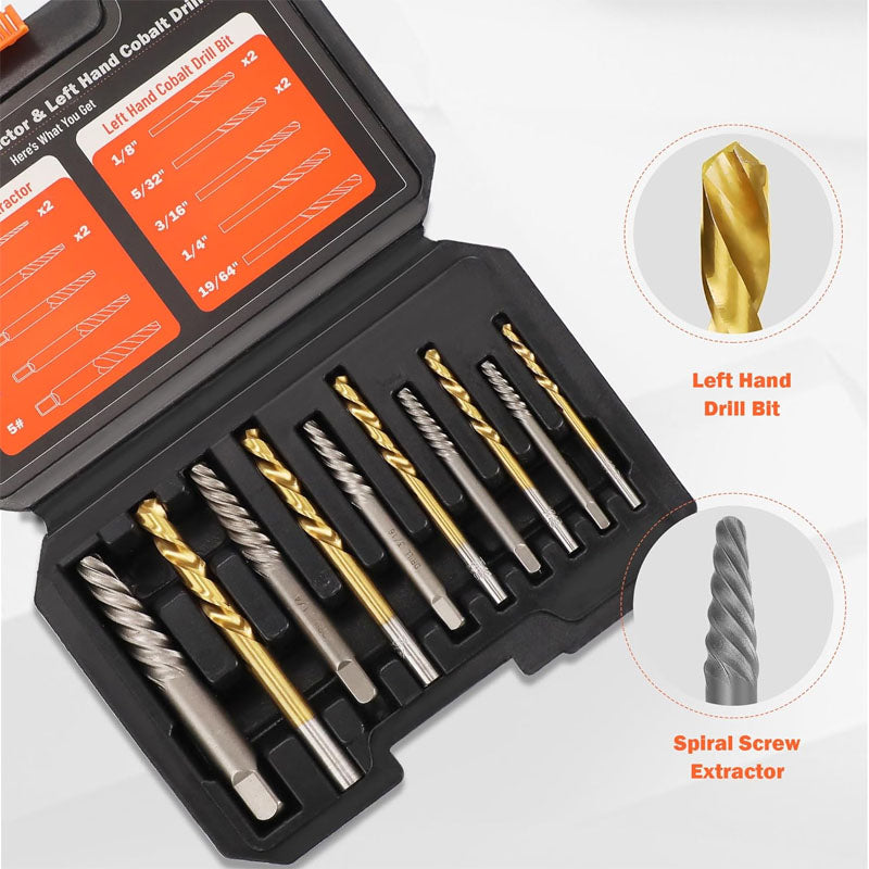 Tap Extractors 14PCS Screw Extractor Set Removing Stripped Screws Broken Bolts for Removing Damaged Bolts Screws and Nuts