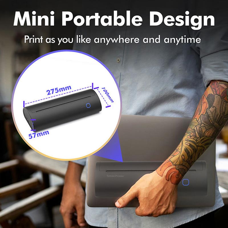 Small Mini Thermal Printer Inkless Office Tattoo Portable A4 Printer