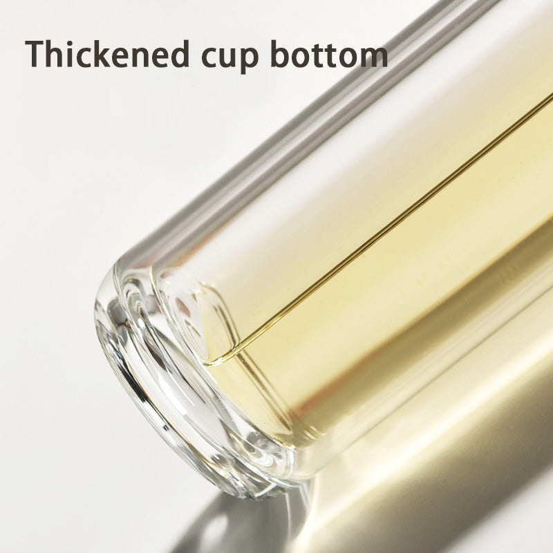 Portable Drinking Tea Cup, Glass Cup With Tea Filter, High Temperature Resistant Tea Water Separation Cup Double Layer Glass Cup
