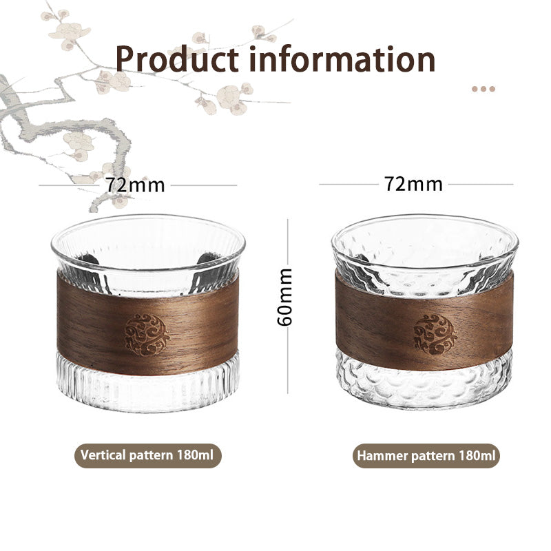 Vertical Pattern Water Cup, Hammer Pattern Water Cup, High Borosilicate High Temperature Resistant And Anti-Scalding Household Glass Tea Cup, New Chinese Style High-Looking Tea Cup, Tea Cup