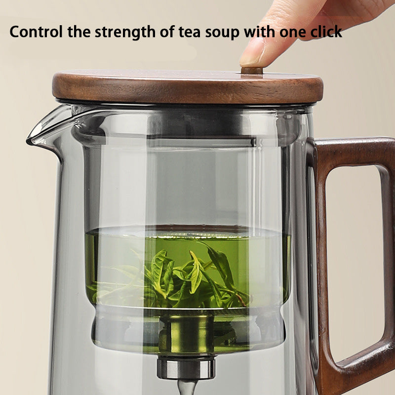 Large Capacity Glass Teapot, Household High Temperature Resistant Walnut Tea And Water Separation Teapot