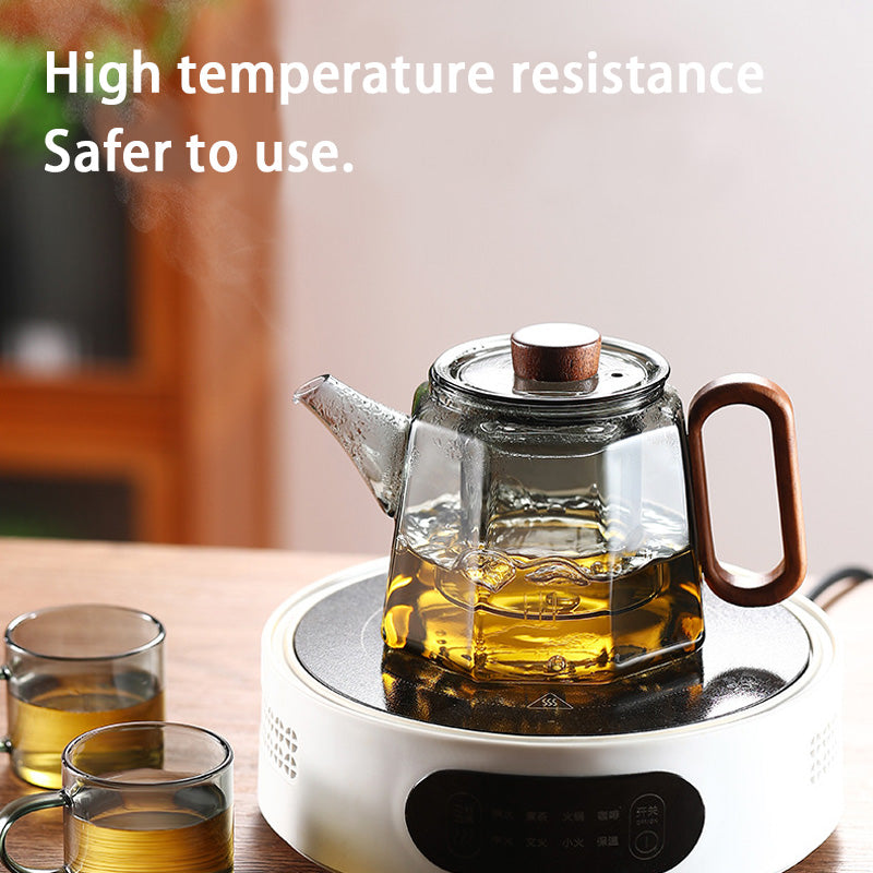 Glass Teapot, Office High Temperature Resistant Household Teapot, Light Luxury Tea And Water Separation Teapot