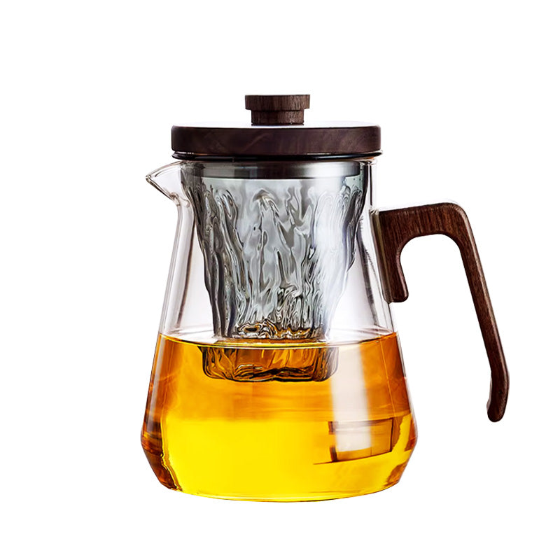Glass Mountain View Large-Capacity Teapot, High-Temperature Resistant Teapot, Tea Water Separation, Electric Ceramic Stove Tea Maker Household Kung Fu Teapot Set