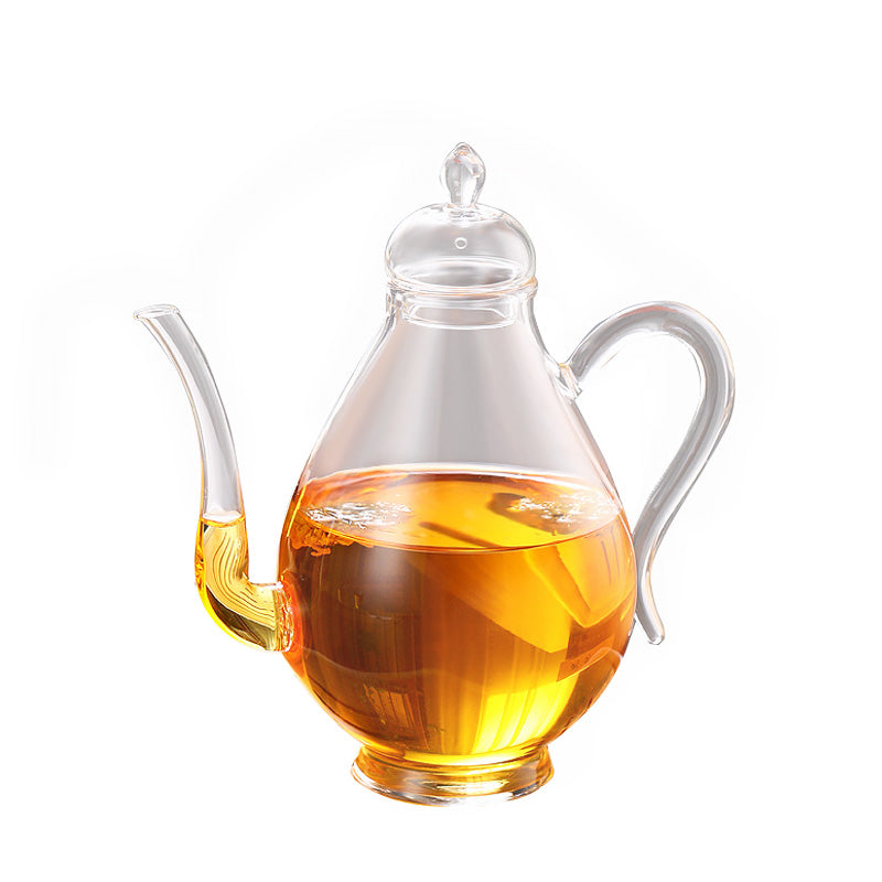 Transparent High Borosilicate Glass Pot With Filter Green Tea Brewing Teapot Beauty Pot Imitation Song Dynasty Glass Flower Teapot