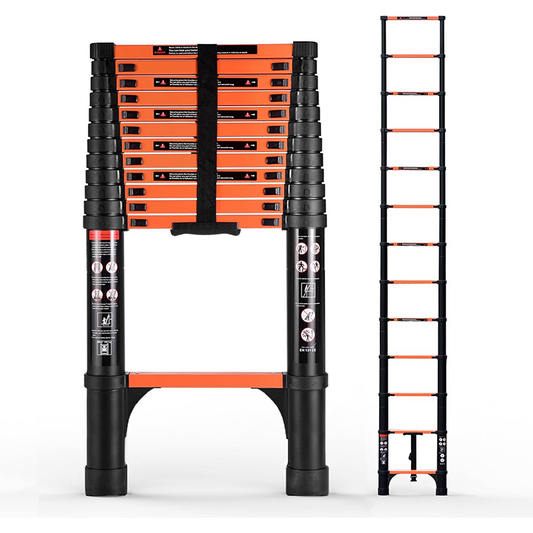 16.5ft Telescopic Ladder, Portable Telescopic Folding Ladder, Versatile Compact Ladder for Home or Outdoor Work, Maximum Weight Capacity 330 lbs