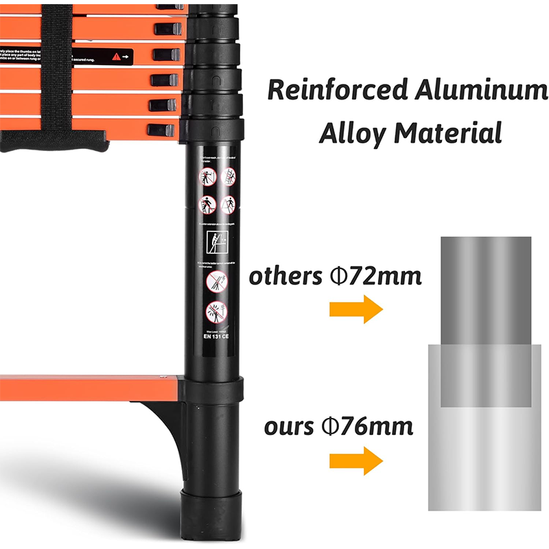 16.5ft Telescopic Ladder, Portable Telescopic Folding Ladder, Versatile Compact Ladder for Home or Outdoor Work, Maximum Weight Capacity 330 lbs