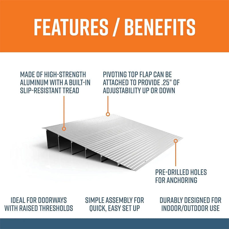 Modular Aluminum Entry Ramps/700Lbs Load Ramps For Doorways, Sliding Glass Doors, And Raised Landings