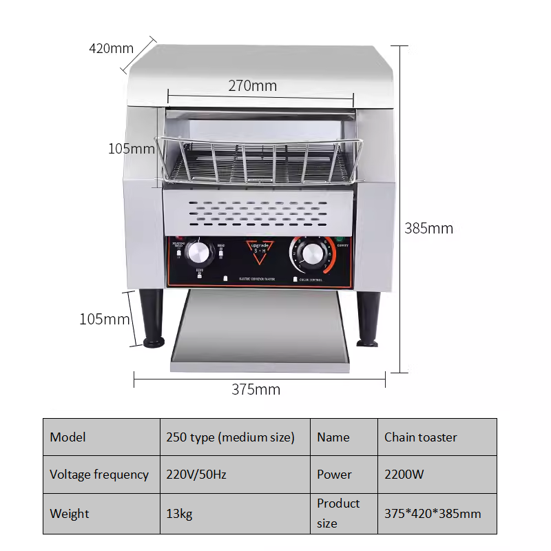 Chain Toaster Commercial Toaster Crawler Hotel Toast Heating Machine Fully Automatic Sandwich Baking Machine