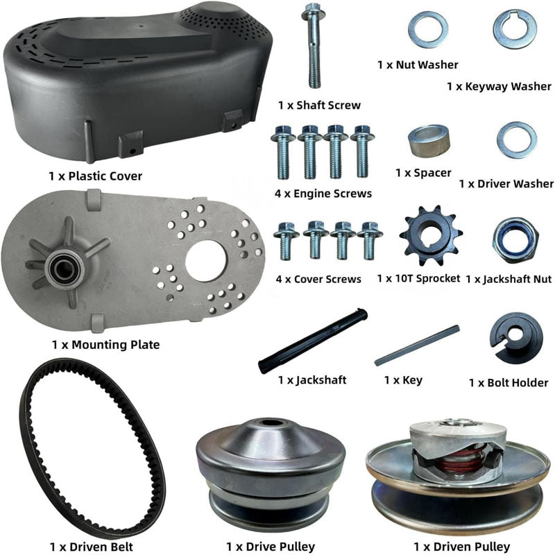 Torque Converter Go Kart Clutch 212CC 30 Series Mini Bike 10T #40 41 Chain and 12T #35 Replacement Set