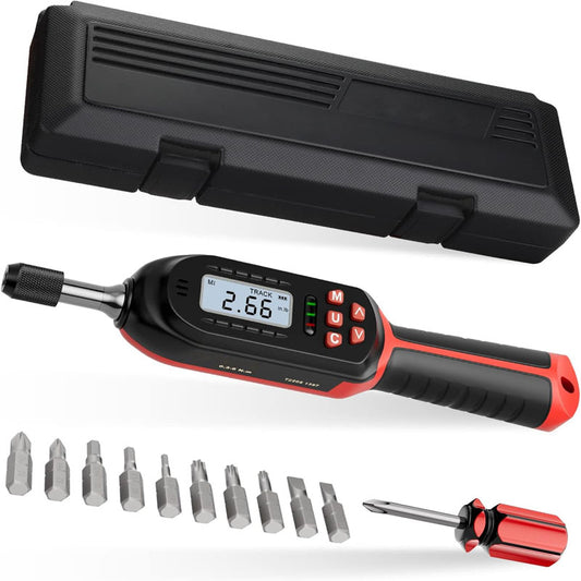 Digital Torque Screwdriver 2.66-53.1 in-lbs/0.3-6 Nm Adjustable Screwdriver Torque Wrench Set with Buzzer/LED Indicator Notification