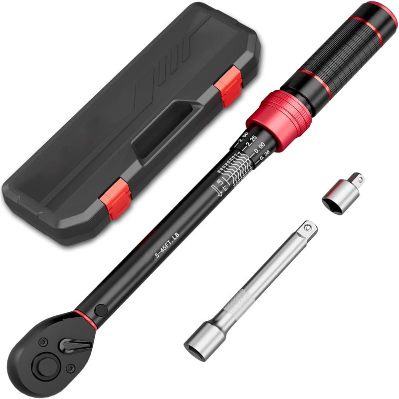 3/8-Inch Torque Wrench 5-45 Ft-Lb/6.8-61Nm ±3% Accuracy a quick-release button Dual-Direction 72 Tooth