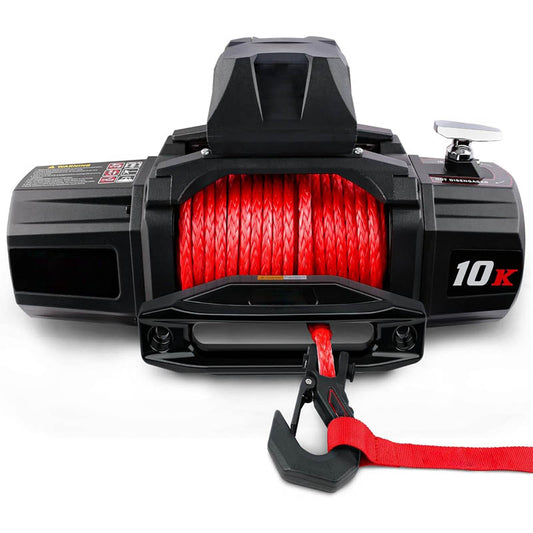 Towing Winches 12V 10,000 lb Load Capacity Waterproof IP67 Electric Winch with Wireless Handheld Remote and Corded Control Recovery