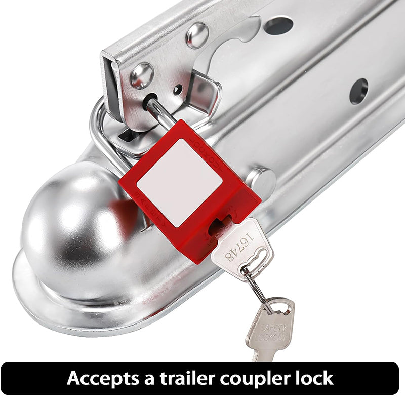Straight Trailer Tongue Coupler for 2 Inch Ball Hitch, 2" Channel Width 3500 Lbs Trailer Tongue Coupler