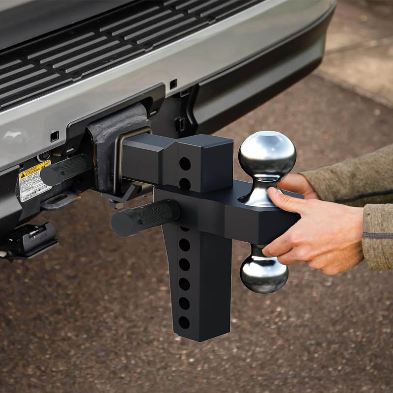 Trailer Hitch Lock Adjustable Drop Hitch with Anti-Theft Locking Hitch Pins 8-Inch Drop/Rise Hitch(Black)