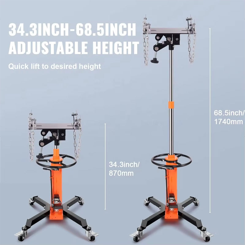 Transmission Jack 0.5T Automotive High Lift Floor 2 Stage Vertical Hydraulic Telescopic Transmission Jack