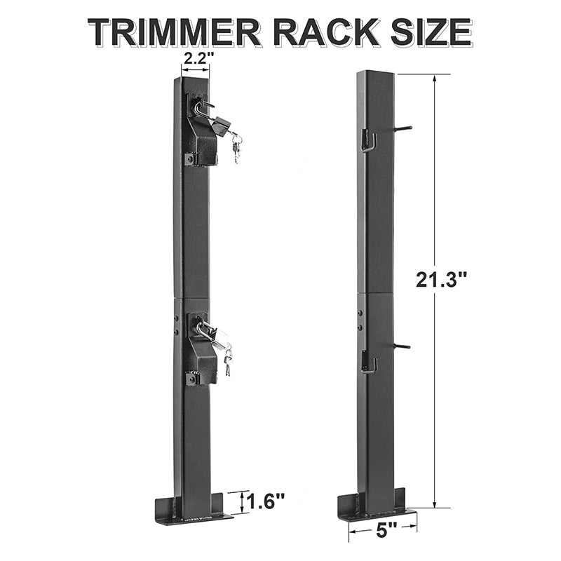 Trimmer Racks Weedeater Rack Lockable Weed Eater Racks for Open Trailer Truck Holder Lawn Equipment Accessories with 2 Locks