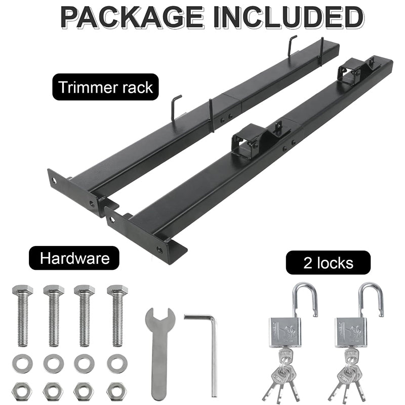 Trimmer Racks Weedeater Rack Lockable Weed Eater Racks for Open Trailer Truck Holder Lawn Equipment Accessories with 2 Locks