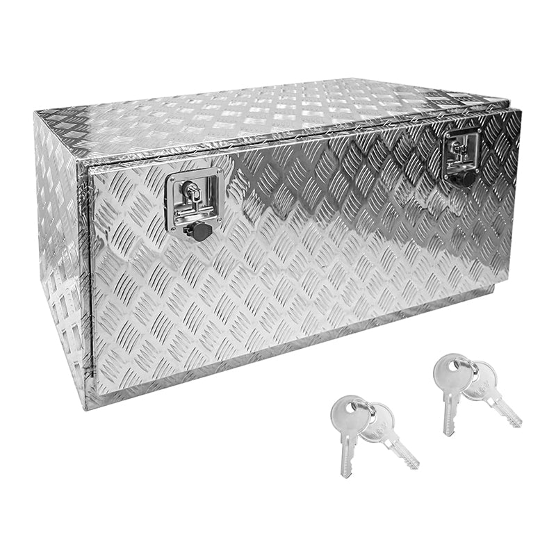 36" x 18" x 18" Silver Truck Tool Box Pickup Truck Bed Toolbox Heavy Duty Aluminum Truck Box Storage Organizer with Lock & Keys