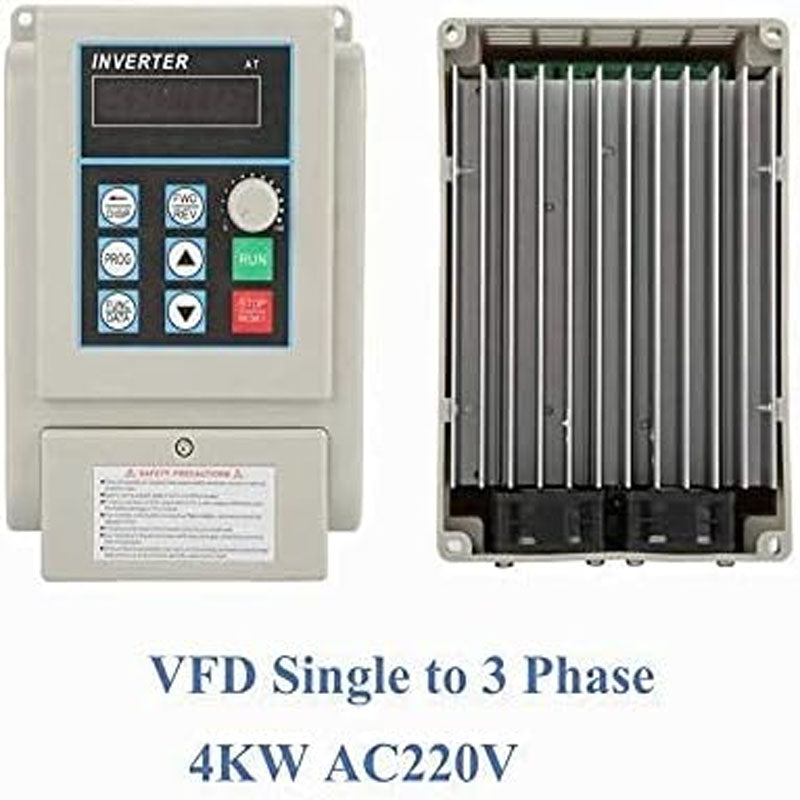 Variable Frequency Drives 4KW 220V 1 or 3 Phase Input 3 Phase AC Single-phase Variable Frequency Drive Inverter for CNC Motor Speed Control and Spindle