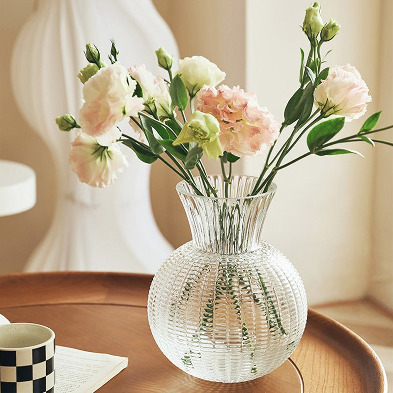 Light Luxury High-End Glass Vase, Living Room Flowers Transparent Flower Arrangement