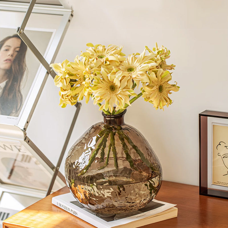 Creative Glass Vase, Living Room Flower Arrangement Glass Premium Sense Entrance Home Dining Table Decoration Vase