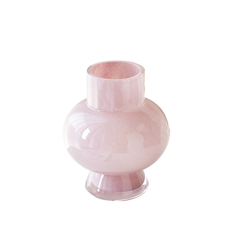 Cream-Style Fenton Medieval Vase, High-End Glazed Glass Vase Ornaments, Light Luxury Flower Arrangement, French Decorative Ornaments