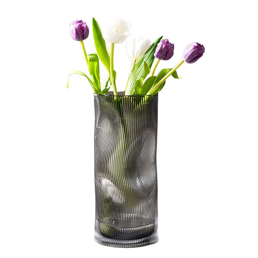 Creative Curves Transparent Glass Vase, Living Room Table Ornaments Hydroponic Dried Fresh Flower Arranger