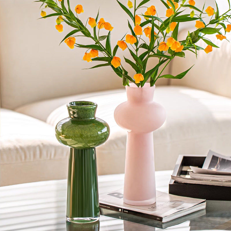 Vase Ornaments Living Room Flower Arrangement, High-End Light Luxury Glass Decoration Vase