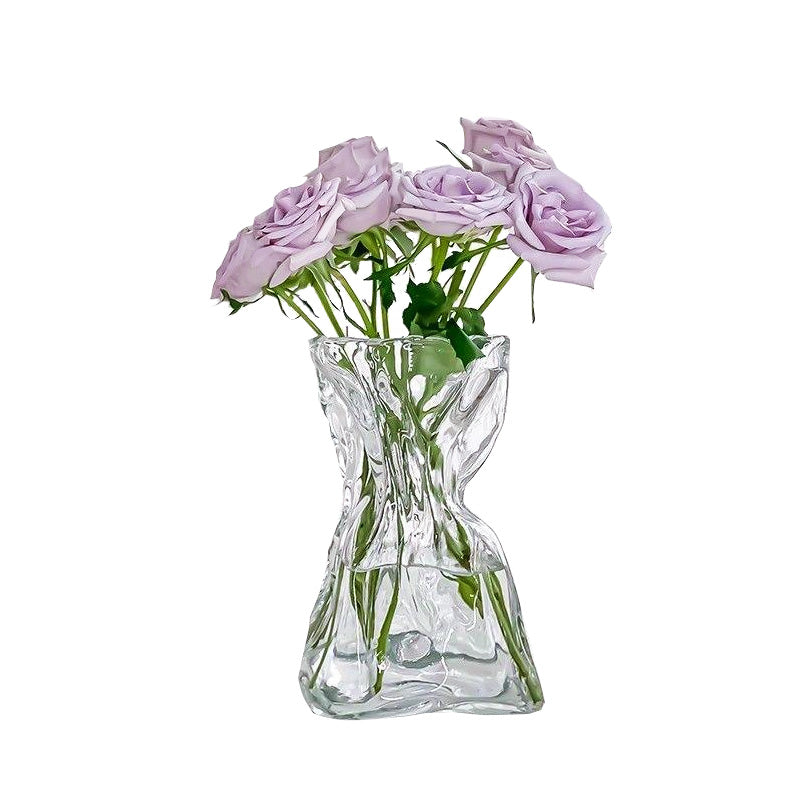 Simple And Creative Irregular Vases, Transparent Glass Vases, Living Room Desktop Flower Arrangements And Water Nourishment Decorative Ornaments