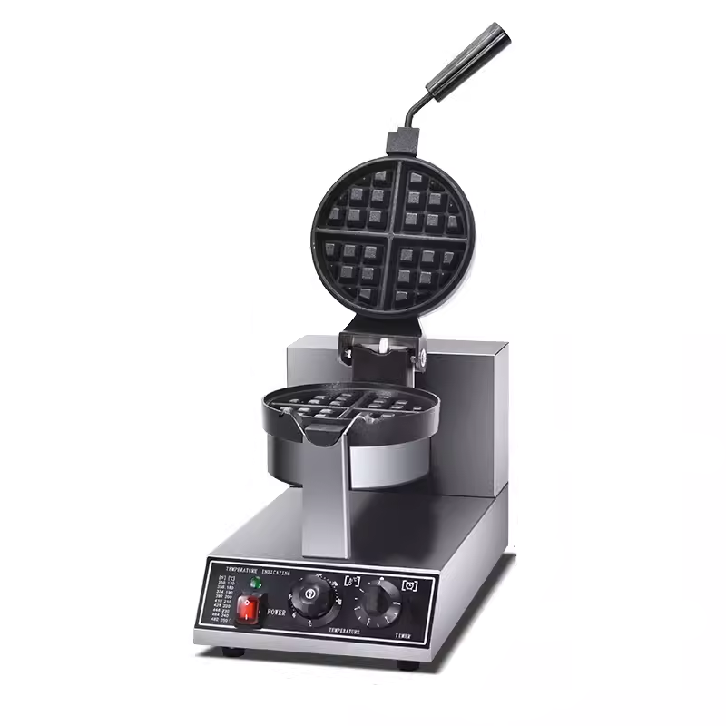 1200W Knob Type Single Head Rotary Waffle Maker 110V Waffle Oven
