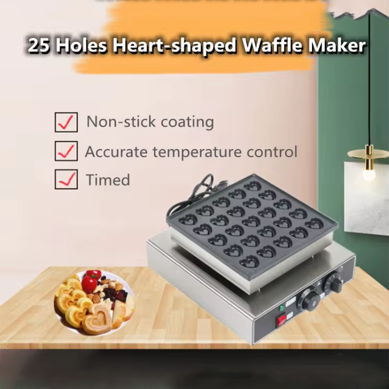 25-Hole Heart-Shaped Waffle Maker Commercial Love Dorayaki Machine