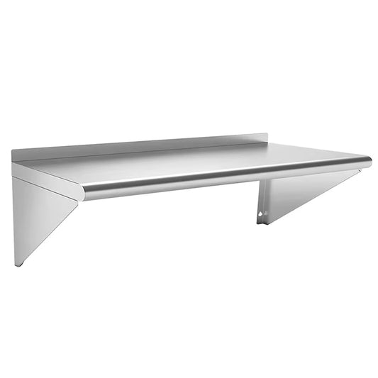 Wall Stainless Steel Shelf, Wall Mounted Floating Shelving For Restaurant, Kitchen, Home And Hotel