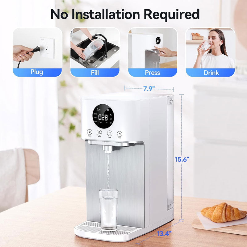 Reverse Osmosis System Countertop Water Filter, Fast Water Supply, 3:1 Purified Water To Drain, BPA Free Home Water Purifier, No Installation Required