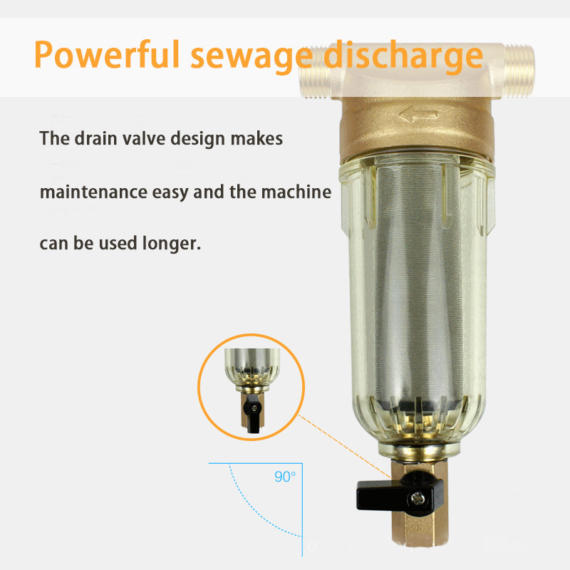 Kitchen Household Pure Copper Pre-Filter Backwash Water Heater Pre-Filter Large Flow Household Water Purifier