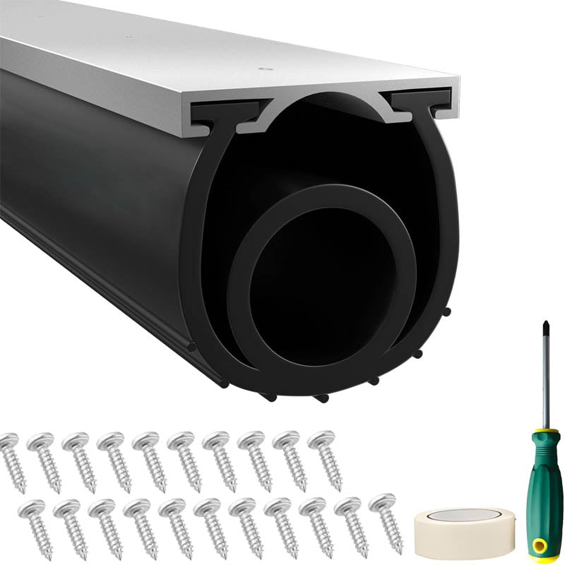 Weather Stripping U+O Ring Universal Garage Door Bottom Weather Stripping with Aluminum Track Retainer Kit