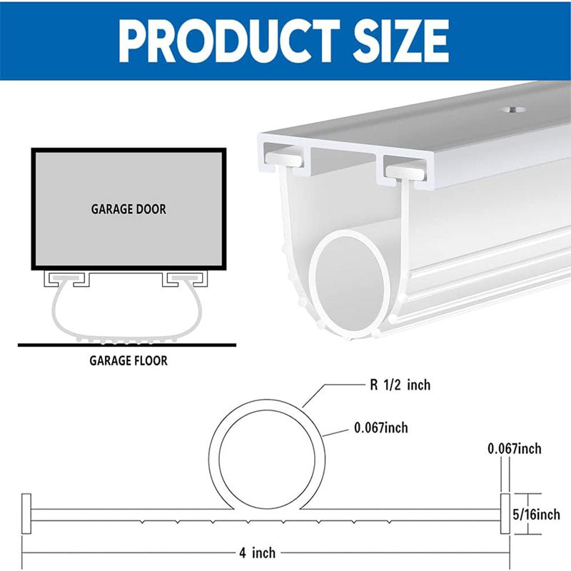 Universal Garage Door Bottom Seals Rubber U Shape +O Ring Combination Garage Door Weather Stripping