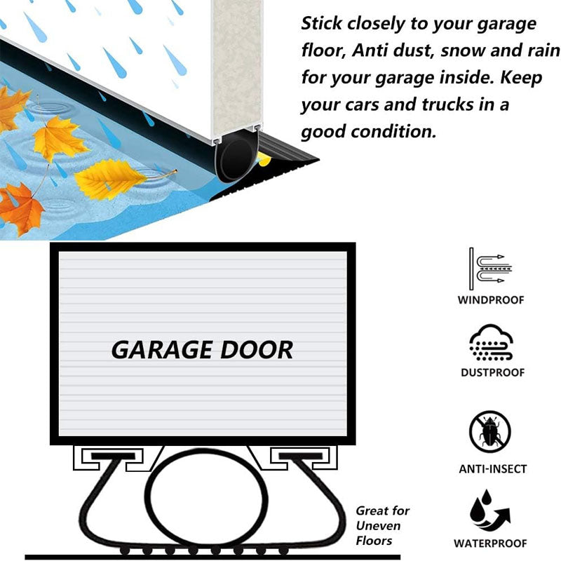 Weather Stripping Garage Door Seals Bottom Rubber Heavy-Duty U Shape + O Ring Combination Weather Stripping Sesl Kit
