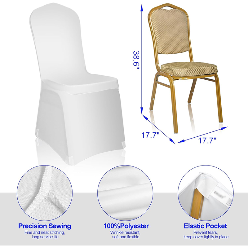 Wedding Chair Covers 50pcs Spandex Chair Covers, White Seat Covers for Party Wedding Banquet Restaurant Living Room, Universal Standard Stretch Chair Cover Protectors - High Weight, Extra Stretch