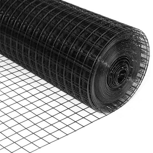 36'' x 50' 1.5 Inch Hardware Cloth, Vinyl Coated Welded Fence Mesh For Garden Fence And Pet Fence, Black