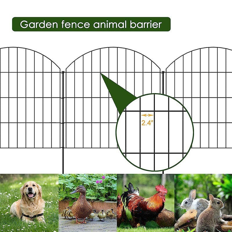 Arch Metal Garden Patio Fence, Garden Fence Border Ground Stakes Animal Barrier