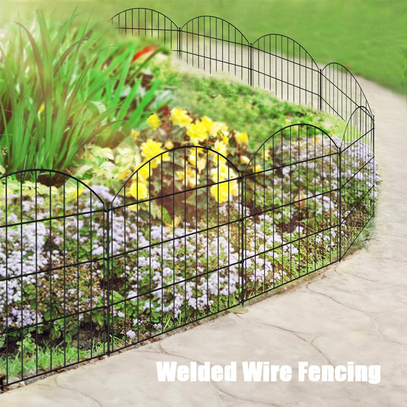 Arch Metal Garden Patio Fence, Garden Fence Border Ground Stakes Animal Barrier