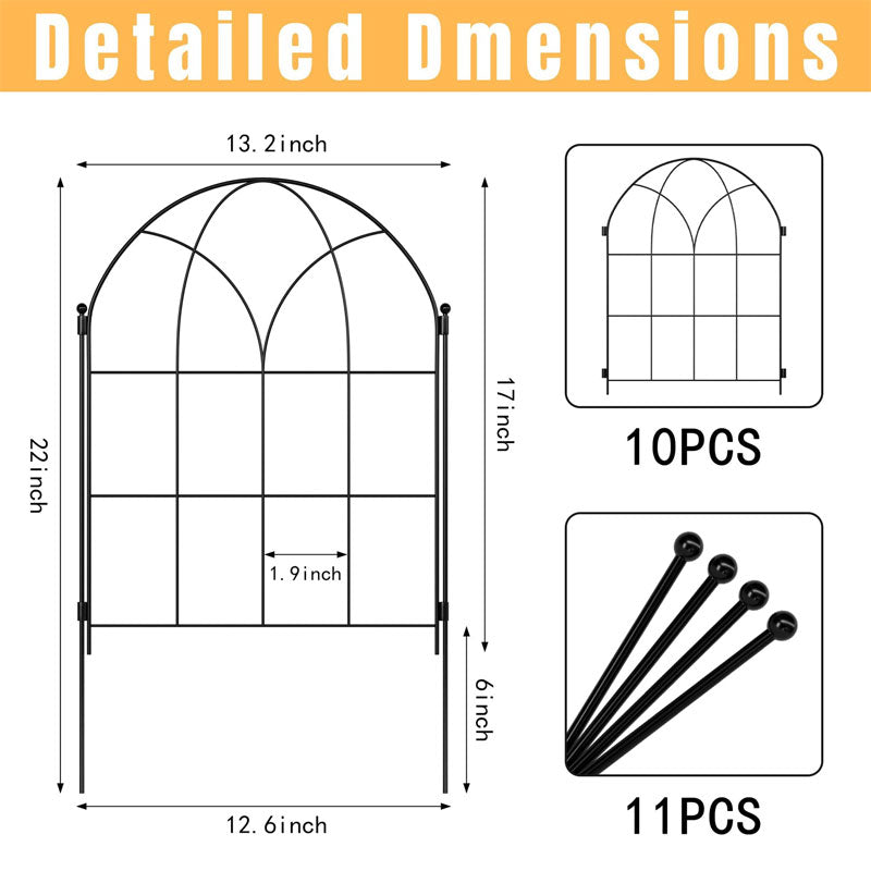 Arched Rust-Proof Fence, Garden Fence, Garden Decorative Fence, Animal Barrier For Animals And Dogs