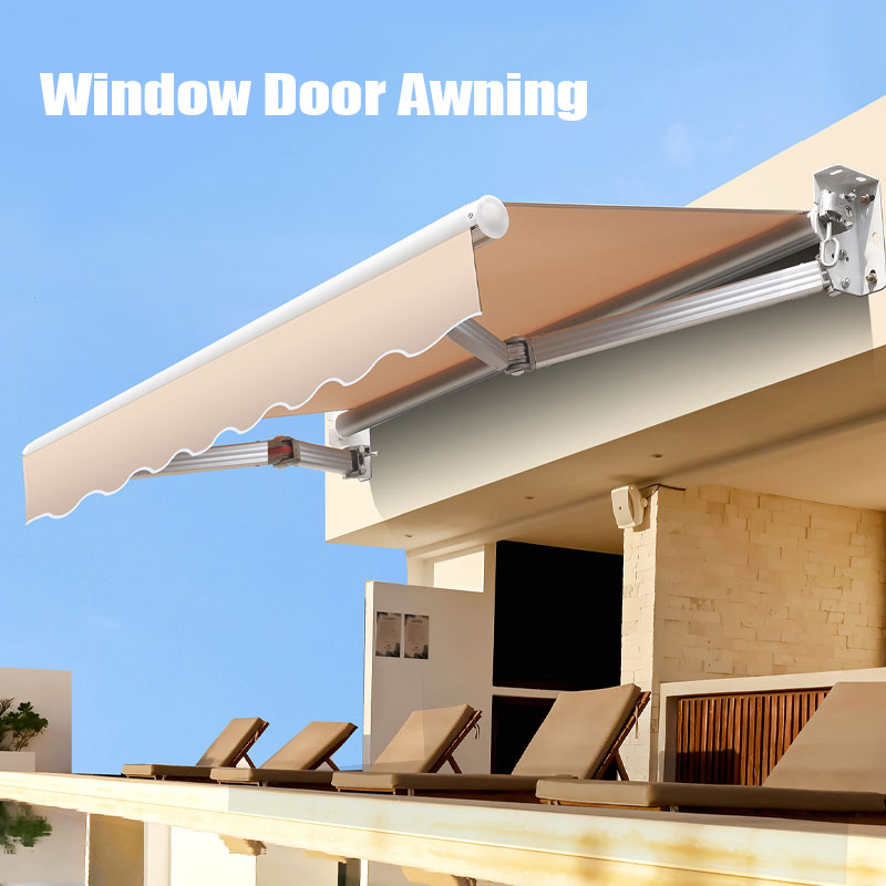 Retractable Sunshade, Hand-Cranked Electric Folding And Retracting Sunshade, Outdoor Sun Protection Awning