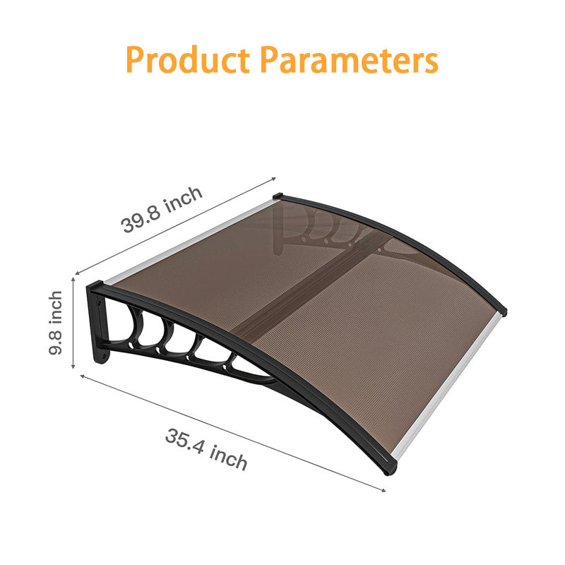 40" x 40" Door and Window Awning, Door Outdoor Patio Awning, Canopy UV Protection Rain and Snow Hollow Core Panel