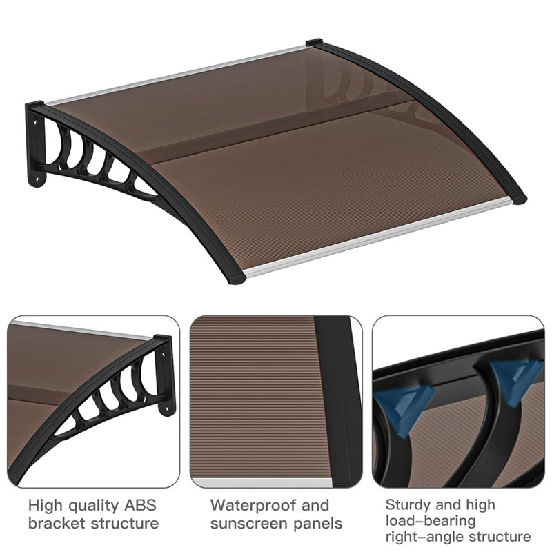 40" x 40" Door and Window Awning, Door Outdoor Patio Awning, Canopy UV Protection Rain and Snow Hollow Core Panel