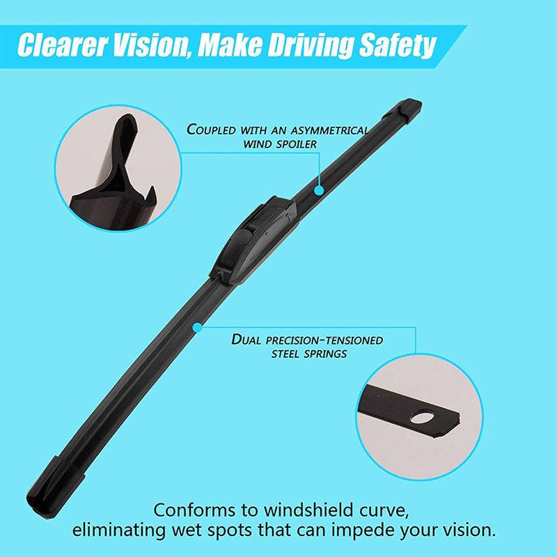 24" + 18" Durable And Quiet Wiper Blades Premium All-Seasons Quality Front Windshield Wipers