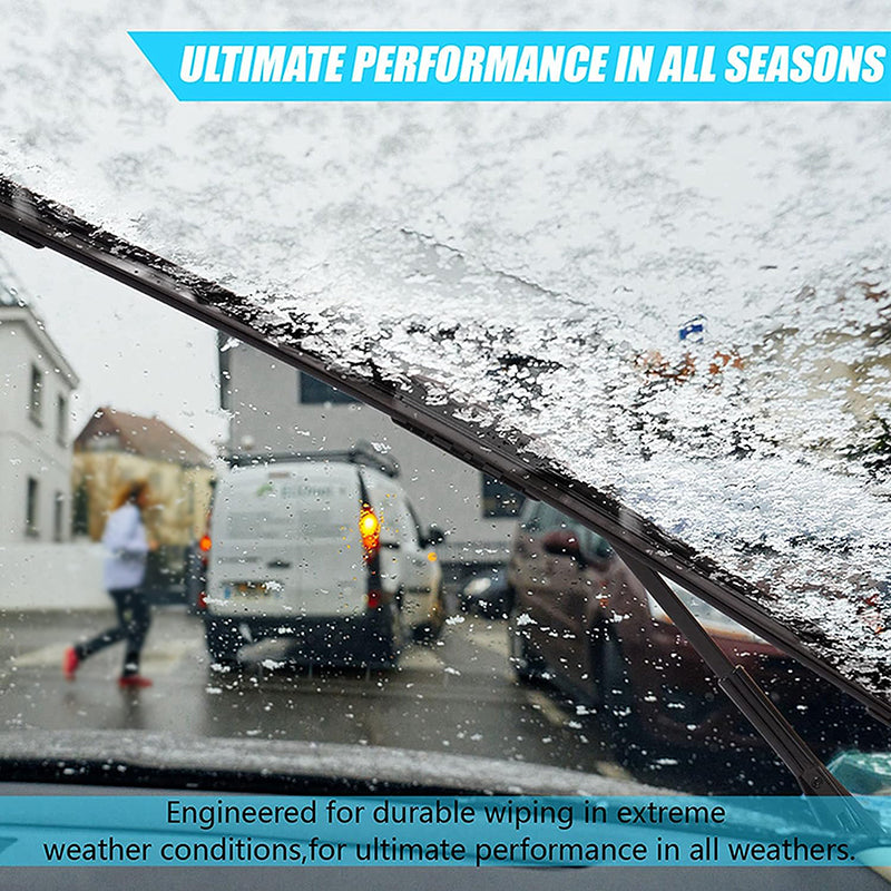 24" + 18" Durable And Quiet Wiper Blades Premium All-Seasons Quality Front Windshield Wipers