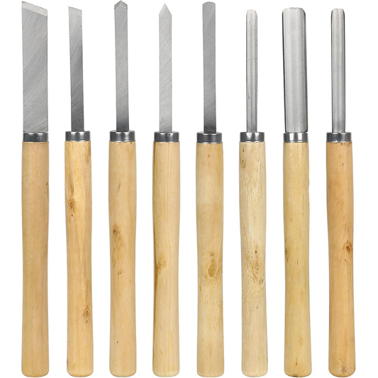 Wood Lathe Tools Set, 8Pcs Professional Wood Turning Tools, for Beginners Professionals Hobbyists